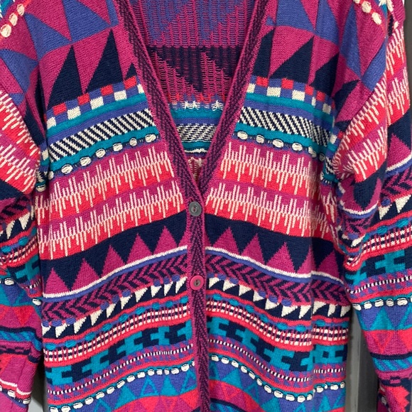 Segrets Sun Prints Vintage Knit Cardigan Sz. M - Picture 4 of 4